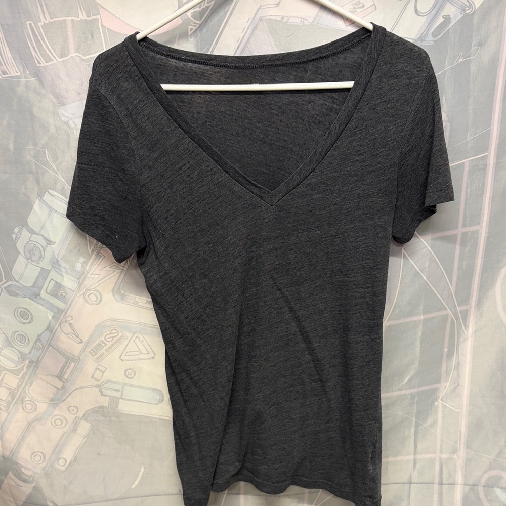 Women's V-Neck Gray Top